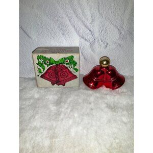 Vintage Avon Christmas Bells- Sweet Honesty Cologne Two Red Glass Bells